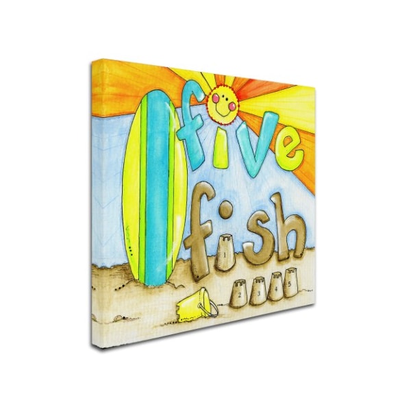 Maureen Lisa Costello 'Five Fish Compliment' Canvas Art,18x18